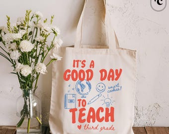 3rd Grade Teacher Tote Bag, Third Grade Teacher Gift, Teacher Appreciation Gift, Cotton Canvas Bag, Teacher Gift Bag, Third Grade Team