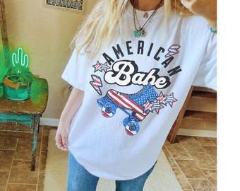 American Babe Shirt, Fourth of July Shirt, Trendy 4th of July Tee, Patriotic USA Tshirt, Fireworks Shirt, Parade T-shirt, Comfort Colors