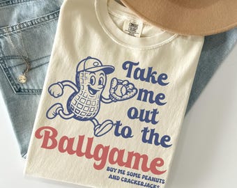 Baseball Comfort Colors Shirt Funny Baseball Mom Softball Peanut Mascot Tee Retro Ballpark Game Day Fan TShirt Vintage Sports T-Shirt