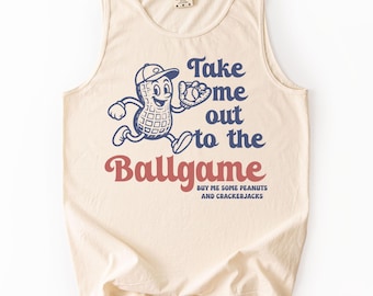 Baseball Comfort Colors Tank Funny Baseball Mom Softball Peanut Mascot Tank Top Retro Ballpark Game Day Fan TShirt Vintage Sports T-Shirt