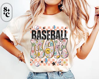 Baseball Mom Shirt, Retro Baseball Mom Era Tshirt, Baseball Comfort Colors, Raising Ballers Tshirt, Baseball Mama Tee, Gift for Sports Mom