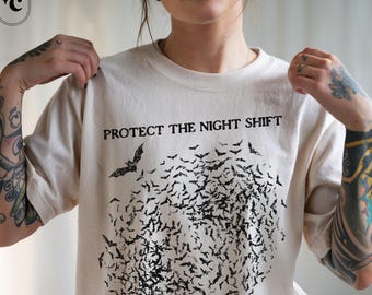 Bat Shirt, Bat Conservation T-shirt, Vintage Goth T-shirt, Spooky Season Shirt, Save the Bats Shirt, Comfort Colors Unisex Tee