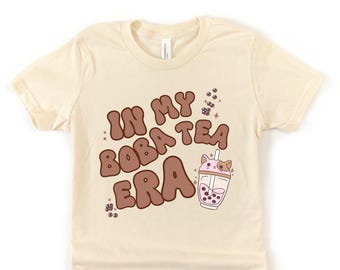 Boba Shirt, Cute Cat Boba Shirt, Kids Boba Tee, Youth Bubble Tea Shirts, In My Boba Tea Era T-Shirt, Boba Milk Tea Gift, Girls Boba Shirt