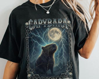Capybara Shirt, Fantasy Heavy Metal Graphic