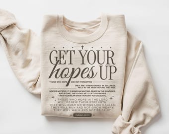 Christian Sweatshirt Jesus Faith Easter Crewneck Isaiah 40:31 Believer Pullover Positive Christ Gift For Christian Worship Graphic Sweater