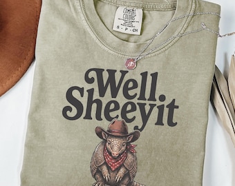 Comfort Colors Armadillo Shirt Funny Mental Health Animal T-shirt Western Graphic Armadillo Tee Vintage Cowboy Tee Retro Country Rodeo Top