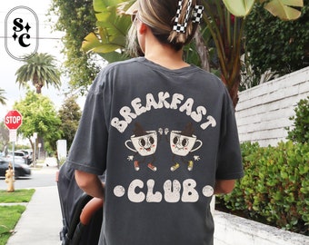 Comfort Colors, Brunch Shirt, Breakfast Lovers, Breakfast Club Tshirt, Retro Coffee T-shirt, Trendy Vintage Vibe, 1970s Graphic, Beach Shirt