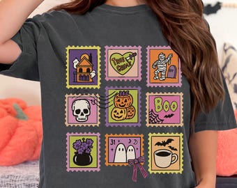 Comfort Colors Halloween Shirt, Boo Tshirt, Cute Ghost T-shirt, Retro Fall Shirt, Pumpkin Coffee Tee, Spooky Mom Shirt, Fun Halloween Tee