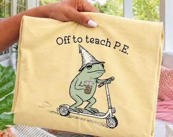 Comfort Colors® PE Teacher Shirt Physical Education Teacher Back to School T-shirt Silly Sports Frog Iced Coffee Tee Elementary Teacher