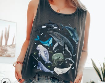 Comfort Colors Tank, Ocean Beach Tank, Whale Shark Shirt, Summer Tank, Ocean Lover Gift, Cute Summer Shirt, Beach Cover Up Tank Top