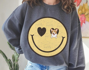 Corgi Sweatshirt, Corgi Mom Sweater, Corgi Dad Sweatshirt, Welsh Corgi Crewneck, Retro Dog Mama Gift, New Puppy Gift, Corgi Parent Gift