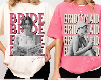 Custom Bachelorette Comfort Colors® Shirt Bridal Party Bridesmaid Tshirt Luxury Photo Wedding T-shirts Personalized Bride Girls Trip Gift
