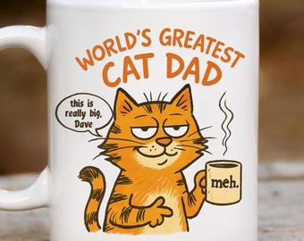 Custom Cat Dad Mug, Personalized Cat Dad Gift, Funny Cat Lover Coffee Cup