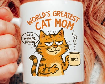 Custom Cat Mom Mug, Personalized Cat Mom Gift, Funny Cat Lover Coffee Cup