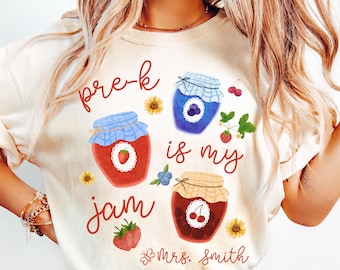Custom Comfort Colors® Pre K Shirt PreK Is My Jam Teacher TShirt Back to School Teacher Tee Teacher Appreciation Elementary Teacher T-Shirt