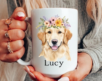 Custom Golden Mom Mug, Personalized Golden Retriever Mug, Gift for Dog Mom, Dog Lover Coffee Cup, Golden Retriever Mom, Cute Golden Mama Mug