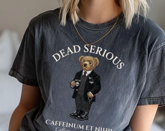 Dark Academia Coffee Shirt, Goth Tshirt, Existential Humor Gift, Funny Philosophy T-shirt, Comfort Colors, Book Lover Graphic Tee