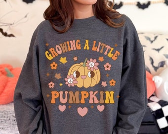 Fall Pregnancy Sweatshirt, Halloween Pregnant Sweater, Expecting Mom Gift, Thanksgiving Maternity, Cute Little Pumpkin, Baby Announcement