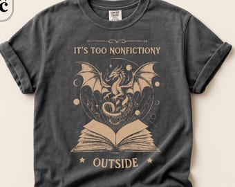 Fantasy Dragon Shirt for Introverts, Dark Academia Medieval Book Lover Tee