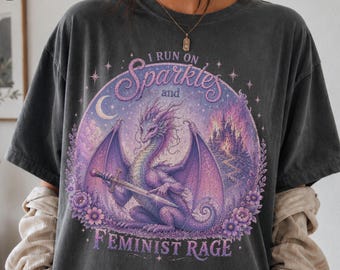 Feminist Dragon Shirt, Fantasy Comfort Colors Tee, Romantasy Reader Shirt