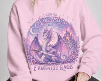 Feminist Sweatshirt, Fantasy Dragon Crewneck, Romantasy Reader Sweater