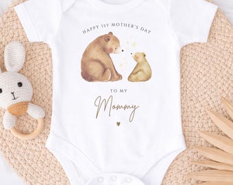 First Mothers Day Shirt Bear Baby Outfit Mama 2026 Beary Love Animal Print T-shirt Boy New Mother Son Tee Mother's Day Gift Outfit