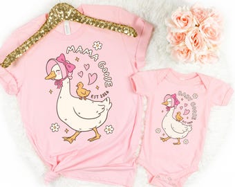 First Mothers Day Shirt Matching Mom Baby Outfit Mama 2026 Silly Goose T-shirt Boy New Mother Daughter Son Tee Mother's Day Gift Set