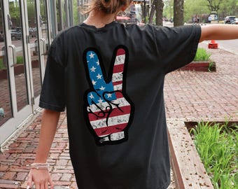 Fourth of July Shirt, Trendy 4th of July Tee, America Peace Shirt, Patriotic USA Tshirt, Fireworks Shirt, Parade T-shirt, Comfort Colors