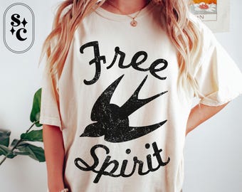 Free Bird Shirt, VSCO Tshirt, Retro Comfort Colors, Free Spirit, Take It Easy, Beachy Tee, Rock N' Roll, Country Concert, Oversized Graphic