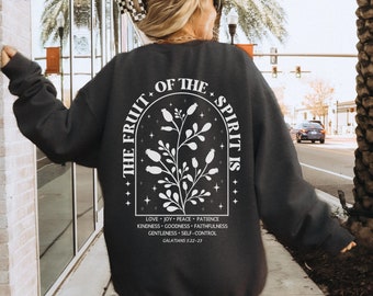 Fruits of the Spirit Sweatshirt, Christian Sweater, Spiritual Gift, Boho Christianity Crewneck, Love Like Jesus, Made to Worship Sweatshirt