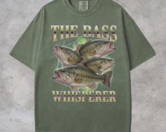 Funny Fish Shirt Comfort Colors Fisherman T-shirt Father's Day Gift Silly Fisherman Tshirt Retro Largemouth Tee Angler Rap River Wildlife