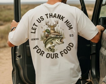 Genesis 9:3 Comfort Colors Shirt Christian Hunting Fishing Deer Duck Tee Wildlife Outdoor Faith Based TShirt Camo Hunt Sportsman T-Shirt