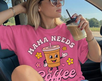 Iced Coffee Mama Comfort Colors Shirt: Retro Tired Mom Life Tee