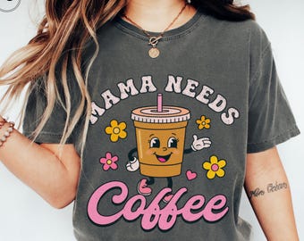 Iced Coffee Mama Shirt: Retro Caffeinated Mom Life, Comfort Colors Tee