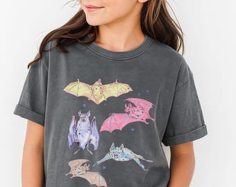 Kids Bat Shirt, Halloween Shirt for Girl, Boy Halloween Sirt, Youth Bat Tshirt, Child Spooky Season Tee, Pink Halloween, Bat Lover T-shirt