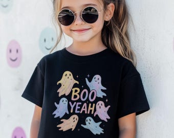 Kids Halloween Shirt, Girls Ghost Shirt, Cute Boo T-Shirt, Youth Ghost Tshirt, Child Spooky Season Tee, Boy Halloween Shirt, Halloween Party