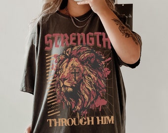 Lion Christian Shirt, Faith Over Fear, Comfort Colors, Aesthetic Spiritual Tshirt, Faith Based T-shirt, Motivational Shirt, Jesus Is King