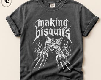 Making Bisquits Metal Cat Shirt, Funny Cat Lover Tee