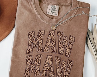 Maw Maw Comfort Colors Leopard Mama Shirt Mothers Day Mom TShirt Retro Mama Tee Gift For Mom From Kids Shirt Cheetah Print Animal T-Shirt