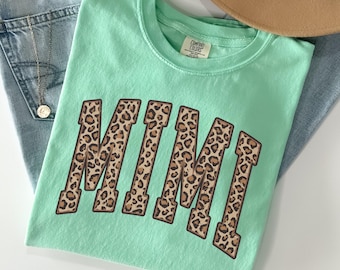 Mimi Comfort Colors® Leopard Mimi Shirt Mothers Day Mom TShirt Retro Tee Gift From Grandkids Mimi Shirt Feral Cheetah Print Animal T-Shirt