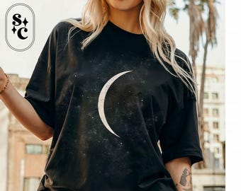 Moon Shirt, Fairy Grunge, Goblincore Tshirt, Moon Child, Witchy Celestial Tee, Goth Shirt, Metal Girl, Dark Mystical, Enchanted Luna T-shirt