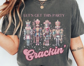 Nutcracker Shirt, Comfort Colors, Pink Nutcracker Gift, Holiday Party T-shirt, Cute Vintage Christmas Tee, Pink Nutcracker Shirt
