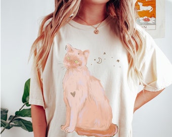 Pastel Goth Shirt, Cat Tee, Whimsigoth T-shirt, Creepy Cute Shirt, Weirdcore Tshirt, Comfort Colors, Whimsical Kitty T Shirt, Goth Cat Mom