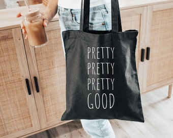 Pretty Pretty Pretty Good, Cotton Canvas Reusable Bag, Curb Fan Tote Bag, Funny Enthusiasm Bag, Larry Gift, Pop Culture Gift