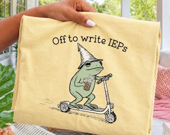 School Psychologist Comfort Colors® Shirt Special Education Counselor Tshirt IEP Tee Frog Scooter Gift For SPED Inclusion Teacher Language