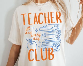 Teacher Comfort Colors Shirt Kindergarten Teacher Cute Educator Tee Back to School T-Shirt Retro First Grade Team Appreciation TShirt