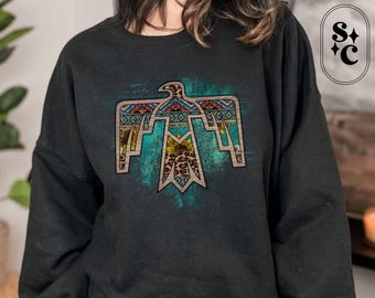 Thunderbird Sweatshirt, Free Bird Sweatshirt, Phoenix Rising, Wanderlust Shirt, Western Crewneck, Aztec Thunderbird, Texas Sweater, Power