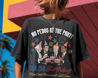 USA 250 Birthday T-Shirt: Cool Presidents Biden Obama Washington Lincoln Anti Trump Fourth of July Americana Progressive Liberal Tee