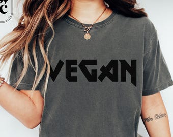 Vegan Shirt, Heavy Metal Vegan, Comfort Colors, Gift for Vegan, Plant Based Tshirt, Herbivore Tee, Animal Liberation, Animal Rights T-shirt