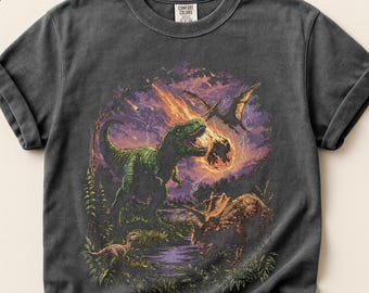 Vintage Dinosaur Shirt, Retro T Rex Graphic, 80s Prehistoric Aesthetic